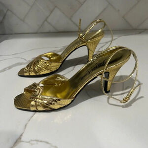 Saks fifth Avenue gold sandals